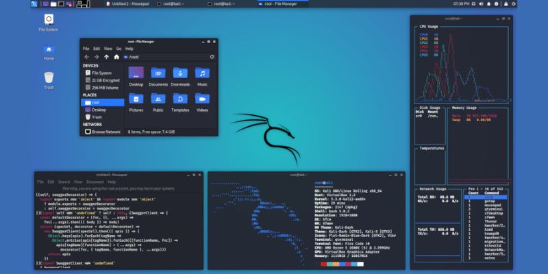 best linux distros for programming ; kali linux