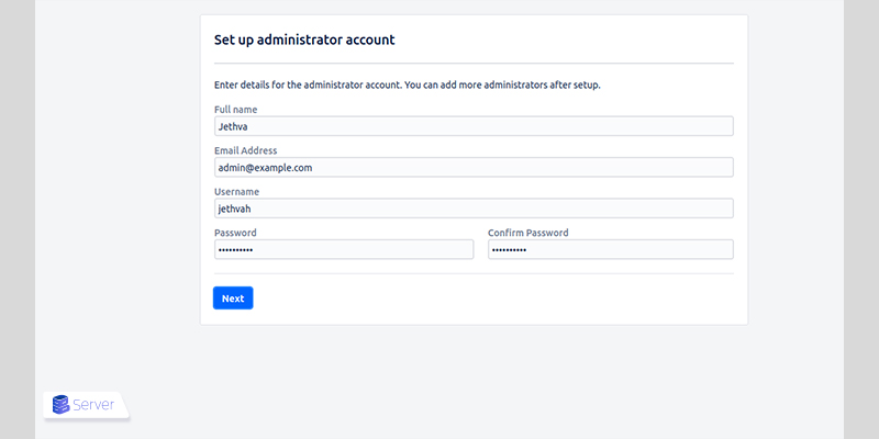 Creating an admin account