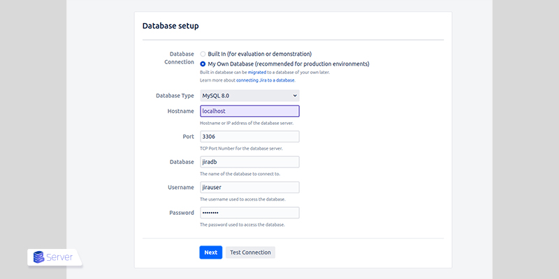 Database configuration