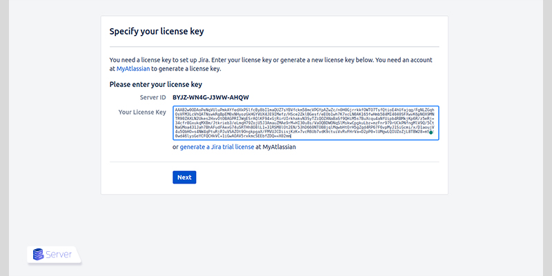 Entering or generating a license